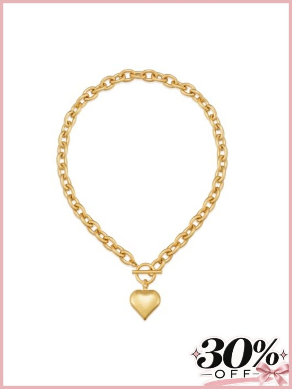 18K Gold Plated Coin Lion Head Pendant Necklace Chunky Paperclip Choker